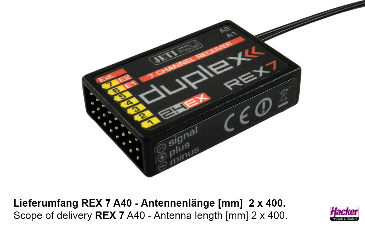 Jeti DUPLEX 2.4EX Empfänger REX 7-A40, Hacker # 80001246