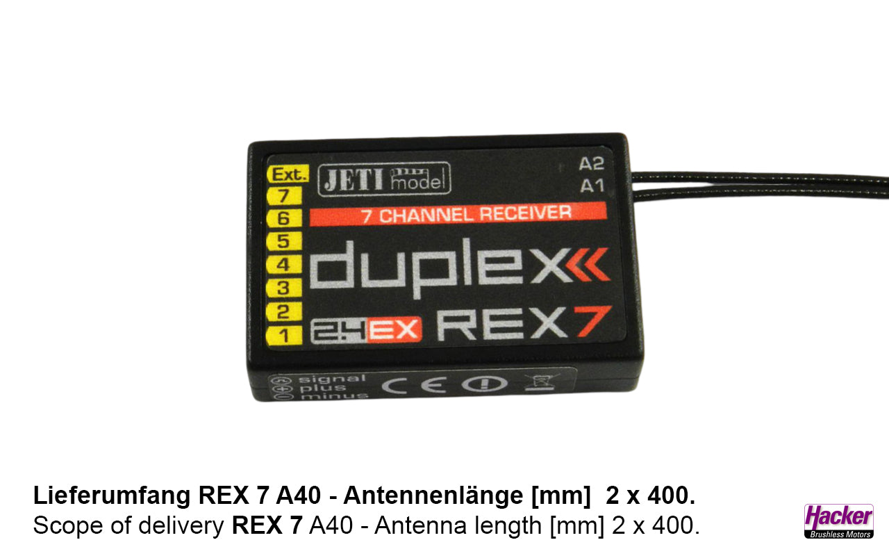 Jeti DUPLEX 2.4EX Empfänger REX 7-A40, Hacker # 80001246