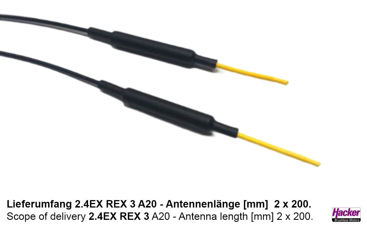Jeti DUPLEX 2.4EX Empfänger REX 3 A20, Hacker # 80001249