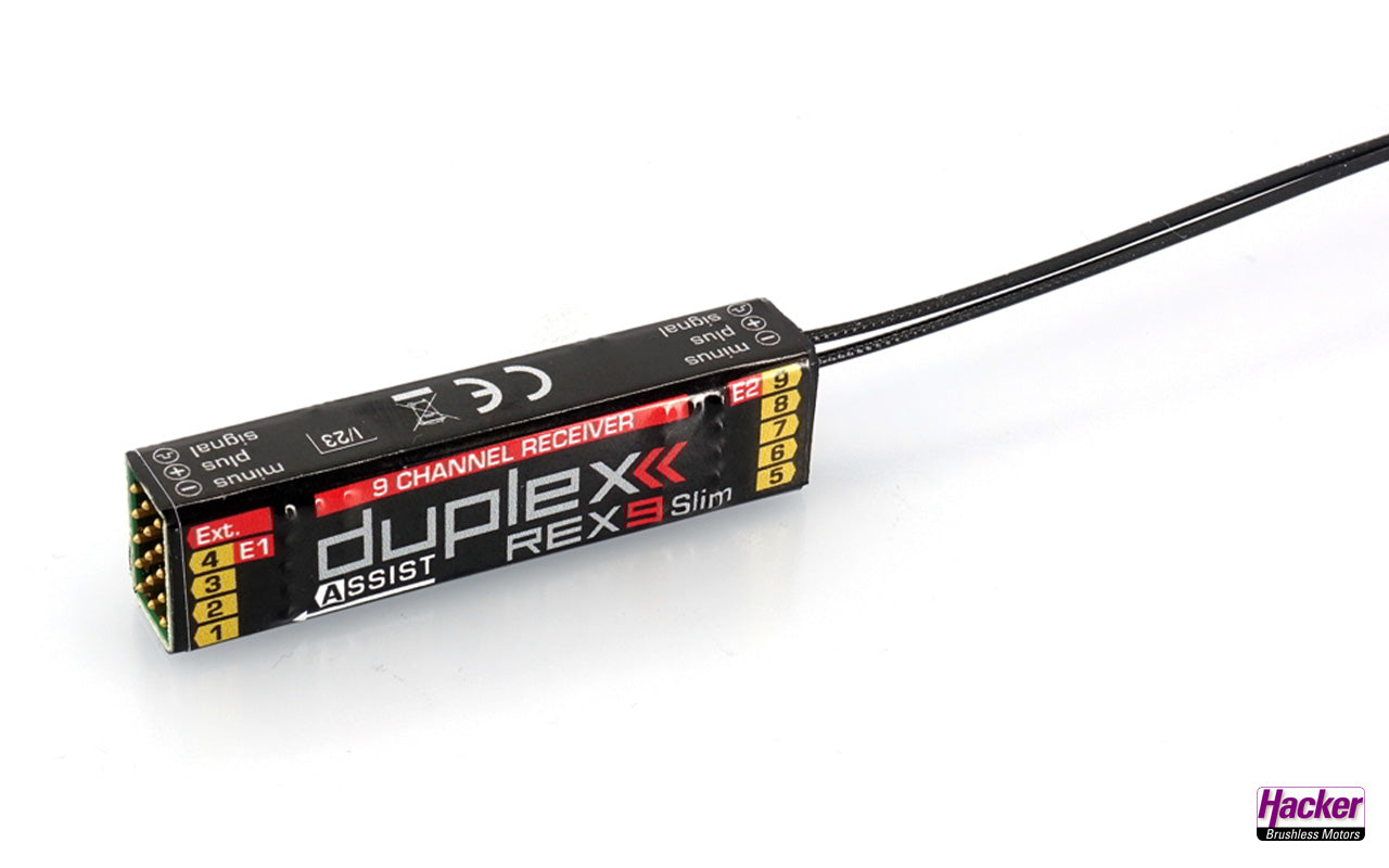 Jeti DUPLEX 2.4EX GYRO Empfänger REX 9 SLIM, Assist, Hacker # 80001257