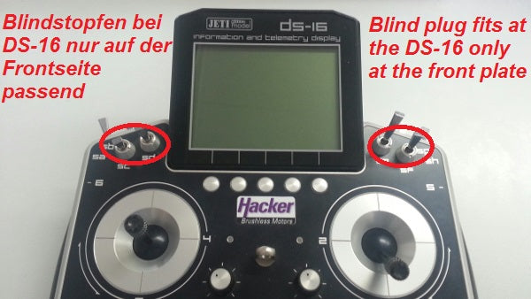 Blindstopfen (5 Stück) für Jeti-Duplex- und Graupner-Sender, Hacker # 80001531