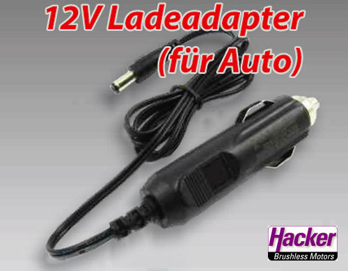 12V Car Charger Cable for Jeti Duplex DC/DS Transmitters, Hacker # 80001537