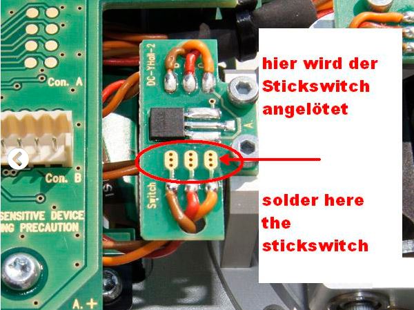 Knüppel-Drehregler für Jeti DUPLEX 2,4EX DC/DS Sender, Hacker # 80001538