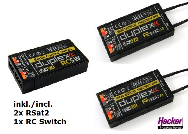 JETI DUPLEX 2.4EX Central Box 400 + 2x Rsat2 + RC Switch, Hacker # 80001607