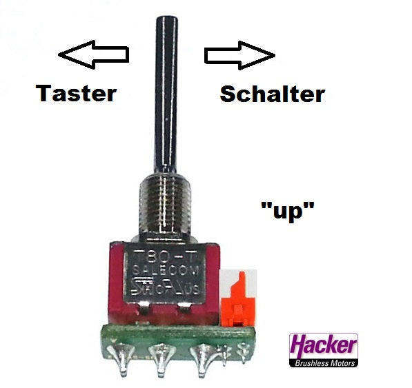 Tastschalter UP für Jeti Duplex DC Sender, Hacker # 80001610