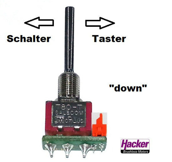 Tastschalter DOWN für Jeti Duplex DC Sender, Hacker # 80001611