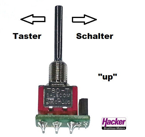 Tastschalter UP für Jeti Duplex DS Sender, Hacker # 80001612