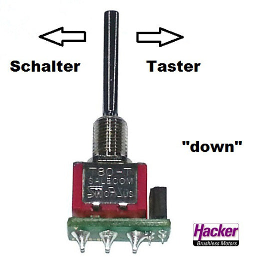 Tastschalter DOWN für Jeti Duplex DS Sender, # 80001613