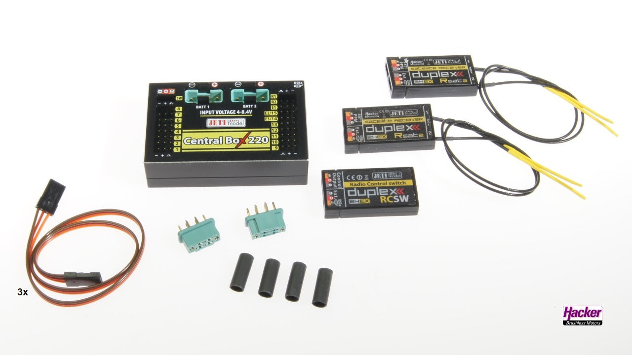 Central Box 220 incl. 2x Rsat2 und RC Switch, DUPLEX 2.4EX, Hacker # 80001680