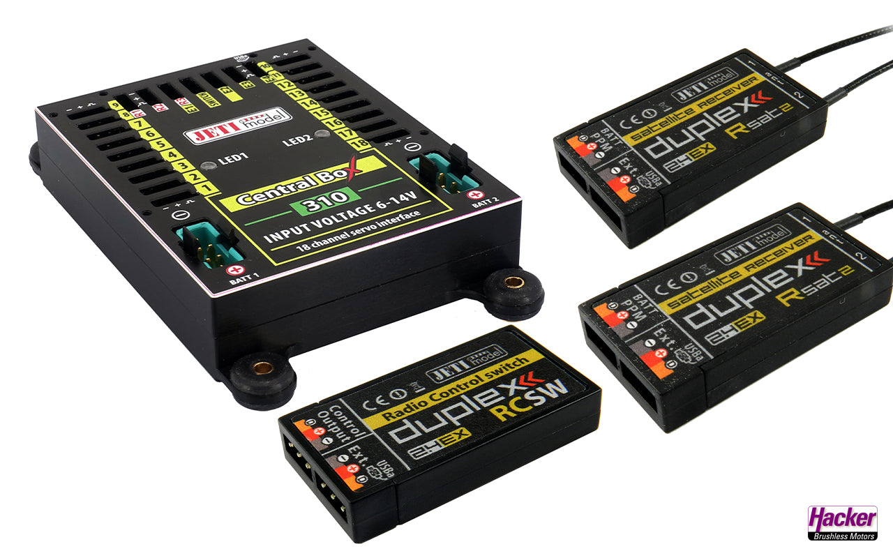 Central Box 310, incl. 2x Rsat2 + RC Switch, DUPLEX 2.4EX, Hacker # 80001701