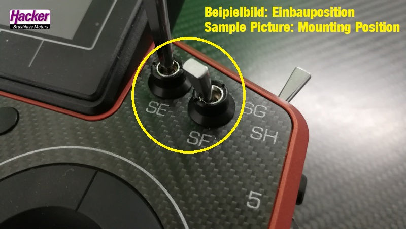 Ziermutter schwarz für Jeti Duplex DS-24 Frontpanel (2 Stück)