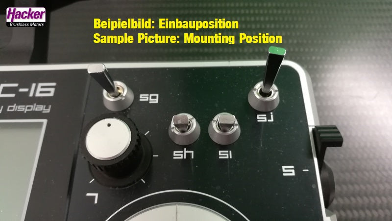 Ziermutter silber für Jeti Duplex DC-16 Frontpanel (2 Stück)