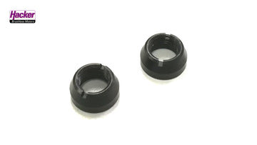 Ziermutter schwarz für Jeti Duplex DS-14/16/24 Gehäuse (2 Stück)