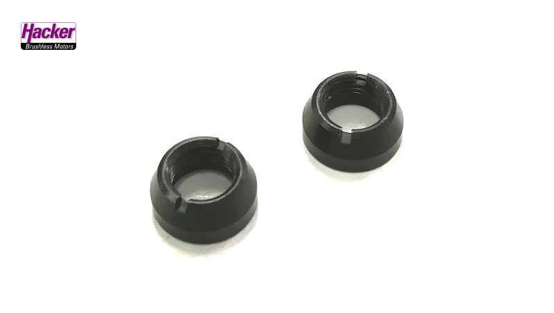 Ziermutter schwarz für Jeti Duplex DS-14/16/24 Gehäuse (2 Stück)