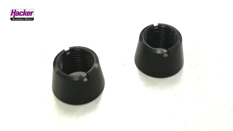 Ziermutter schwarz für Jeti Duplex DC-14/16 Frontpanel (2 Stück)