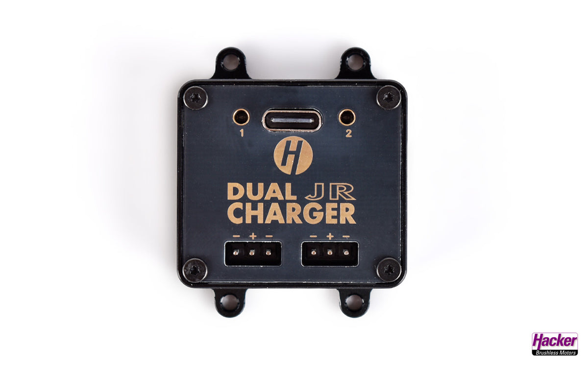 Dual Charger, mit 2x JR-Anschluss, für 2S LiPo oder LiIo, Hacker # 80009006