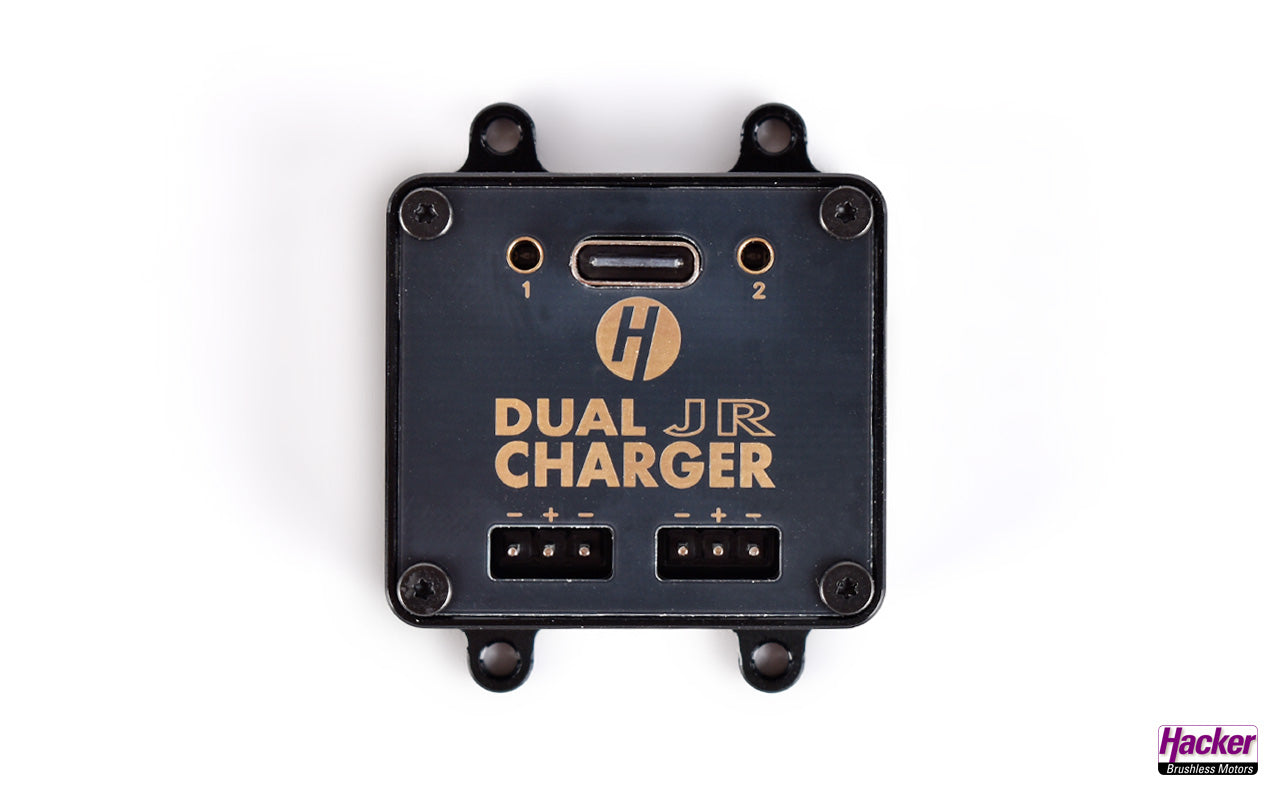 Dual charger, with 2x JR connector, for 2S LiPo or LiIo, Hacker # 80009006