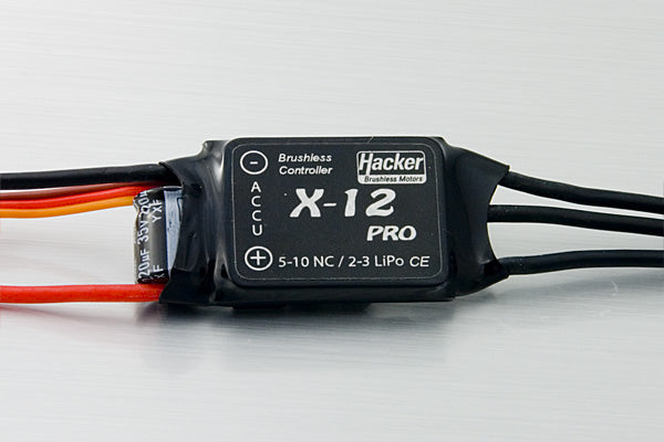 Hacker X-12 PRO Regler, 2 - 3 LiPo, 12A Dauer, 2A BEC
