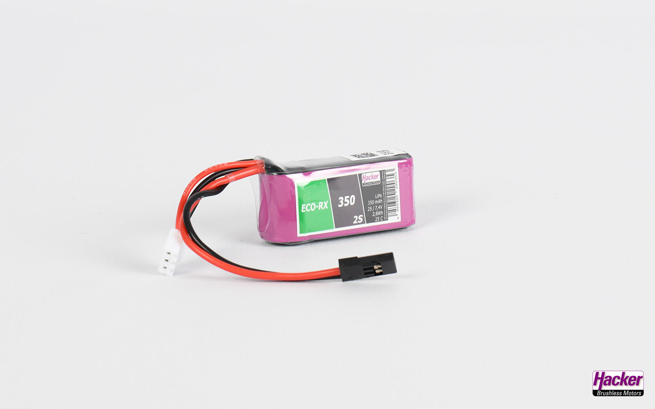 LiPo-Akku TF ECO-RX Empf.Akk. 2S/350mAh, 7.4V, 25C, Hacker, 42x21x15mm, 22g