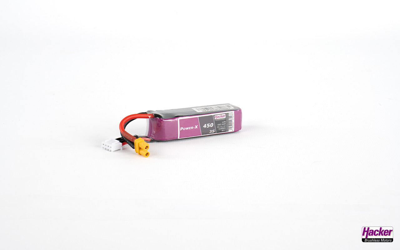LiPo Battery TF POWER-X, 3S/450mAh, 11.1V, 50C continuous, 64x16.5x19mm, 50g