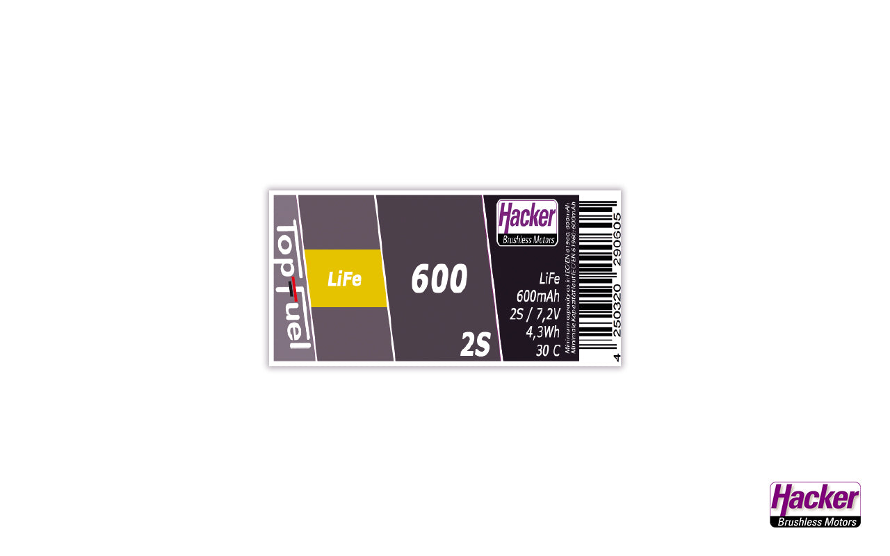--LiFe---Akku TF ECO-X, 2S/600mAh, 6.6V, 30C, 68x30x12mm, 46g