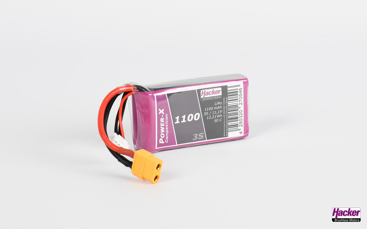 LiPo-Akku TF Power-X 1100mAh 3S Competition, 11.1V, 50C, 65x38x18mm, 92g