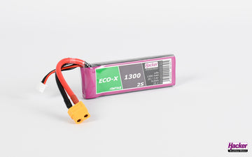 LiPo-Akku TF ECO-X MTAG, 2S/1300mAh, 7.4V, 25C, Hacker, 96x31x13mm, 80g