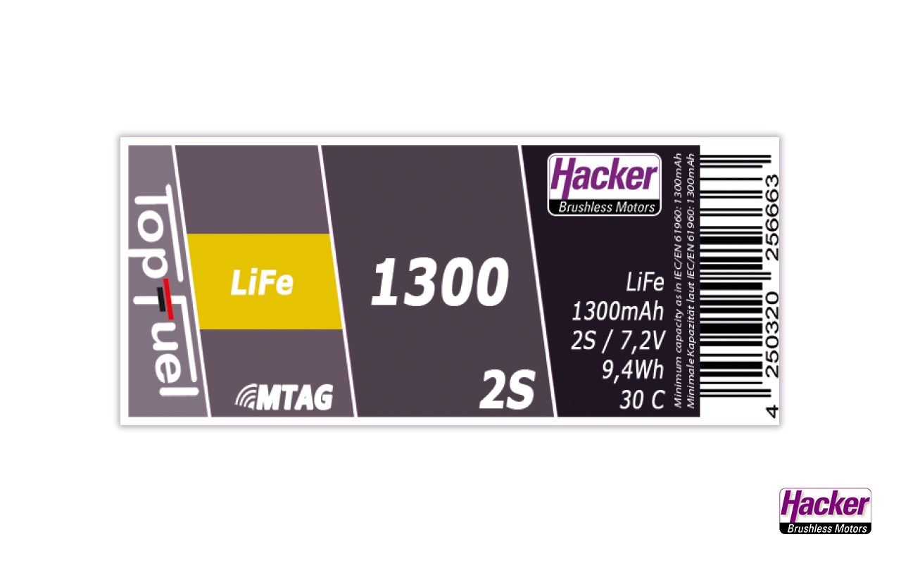 --LiFe--Akku TF ECO-X MTAG, 2S/1300mAh, 6.6V, 30C, 72x36x20mm, 93g