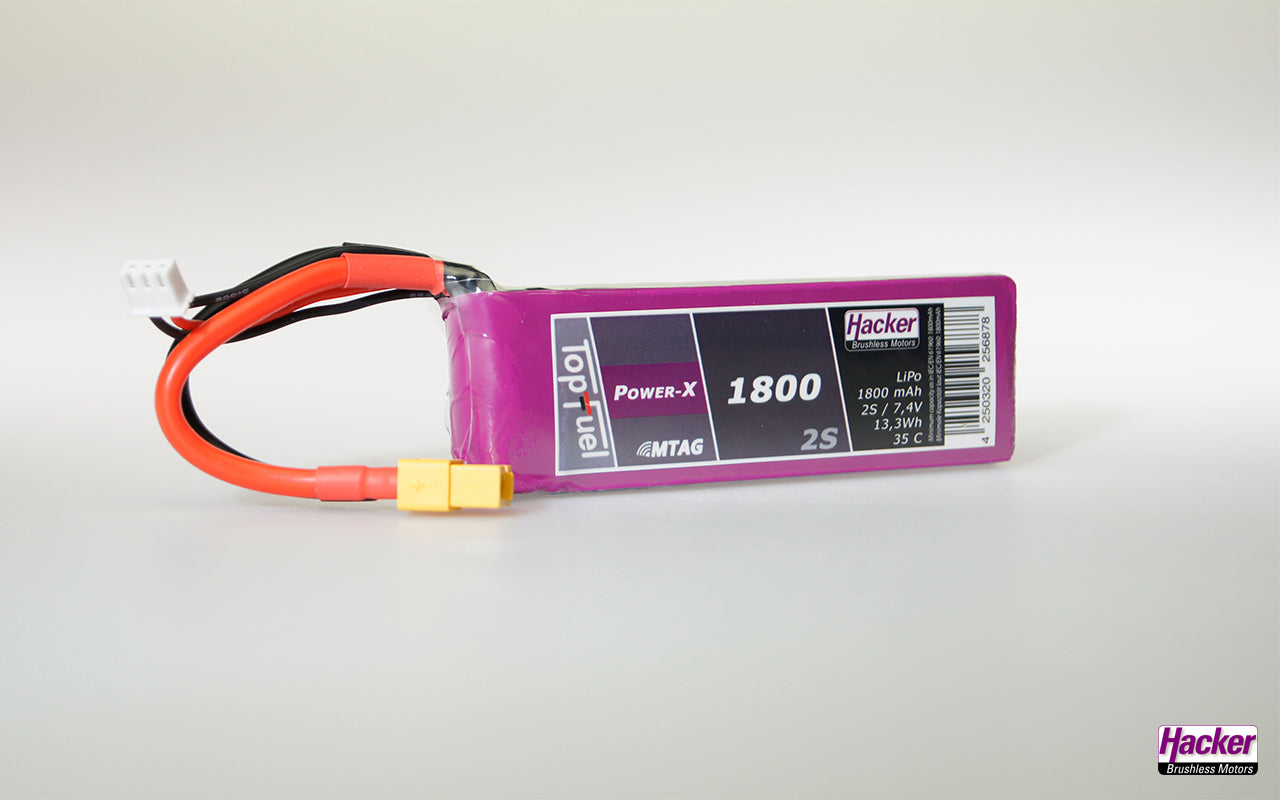 LiPo-Akku TF Power-X MTAG, 2S/1800mAh, 7.4V, 35C, Hacker, 108x34x15, 121g