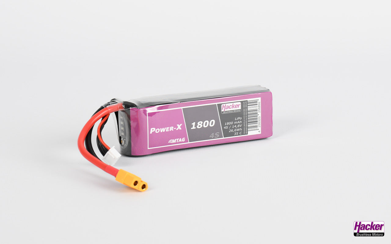 LiPo-Akku TF Power-X MTAG, 4S/1800mAh, 14.4V, 35C, Hacker, 108x34x28, 220g