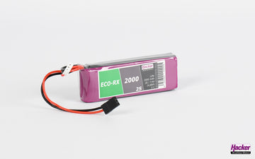 LiPo-Akku TF ECO-RX Straight, 2S/2000mAh, 7.4V,Hacker 83x29x18mm, 88g