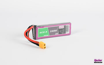 LiPo-Akku TF ECO-X MTAG, 2S/2400mAh, 7.4V, 25C, Hacker, 107x34x15mm, 127g