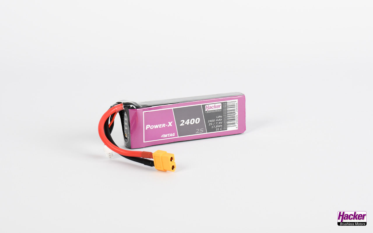 LiPo-Akku TF Power-X MTAG, 2S/2400mAh, 7.4V, 35C, Hacker, 108x34x18, 144g