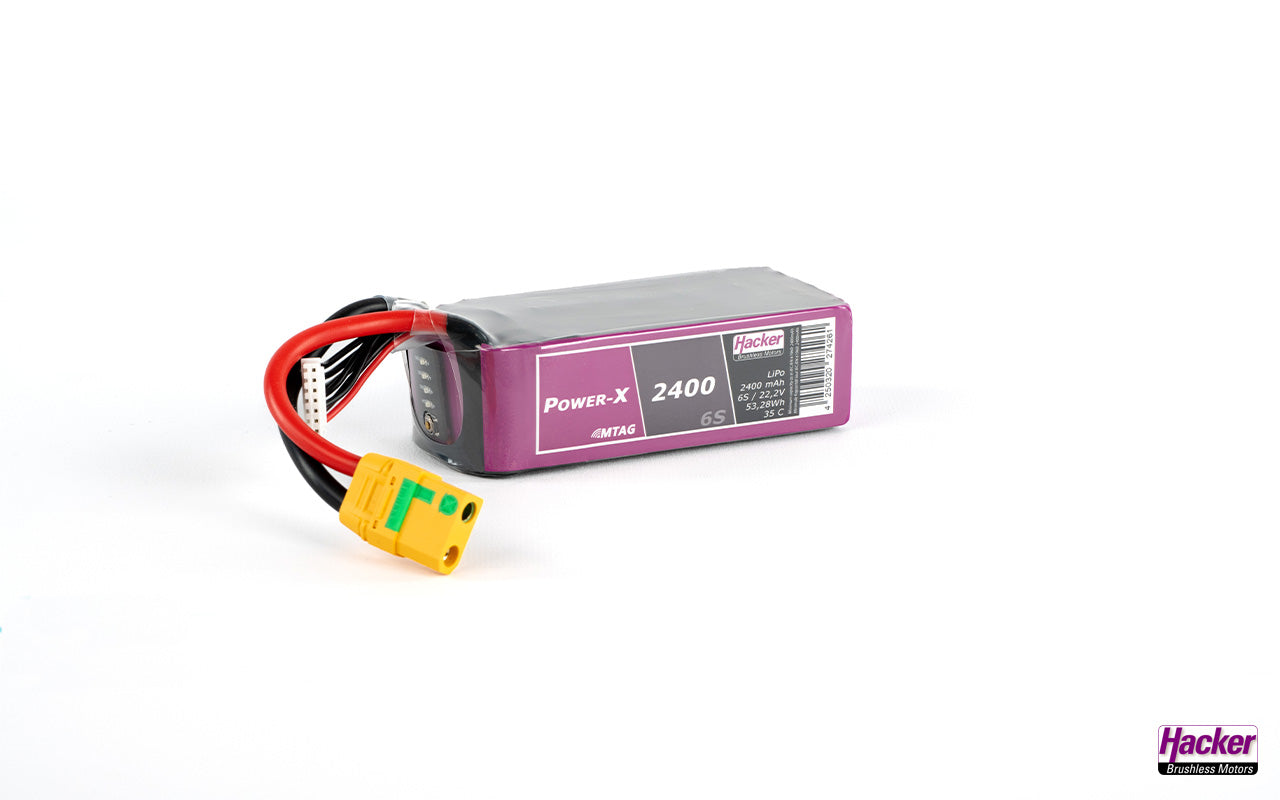 LiPo-Akku TF Power-X MTAG, 6S/2400mAh, 22.2V, 35C, Hacker, 108x34x50, 375g