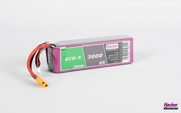 LiPo-Akku TF ECO-X MTAG, 6S/3000mAh, 22.2V, 25C, Hacker, 140x43x35mm, 430g