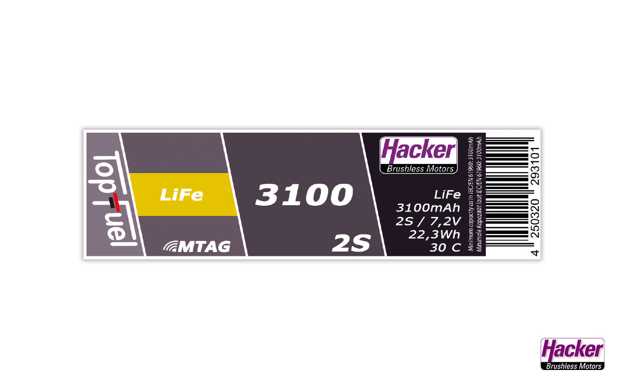 --LiFe--Akku TF ECO-X MTAG, 2S/3100mAh, 6.6V, 30C, 136x42x16mm, 192g
