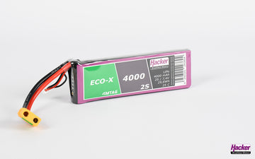 LiPo-Akku TF ECO-X MTAG, 2S/4000mAh, 7.4V, 25C, Hacker, 140x43x15mm, 197g
