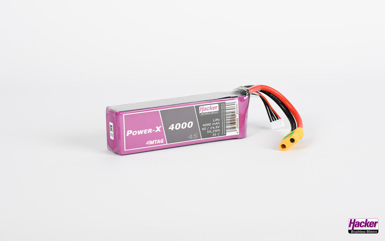 LiPo-Akku TF Power-X MTAG, 4S/4000mAh, 14.8V, 35C, Hacker, 140x42x32, 397g