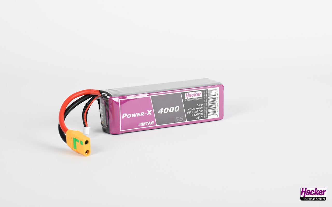 LiPo-Akku TF Power-X MTAG, 5S/4000mAh, 18.5V, 35C, Hacker, 140x42x40, 477g