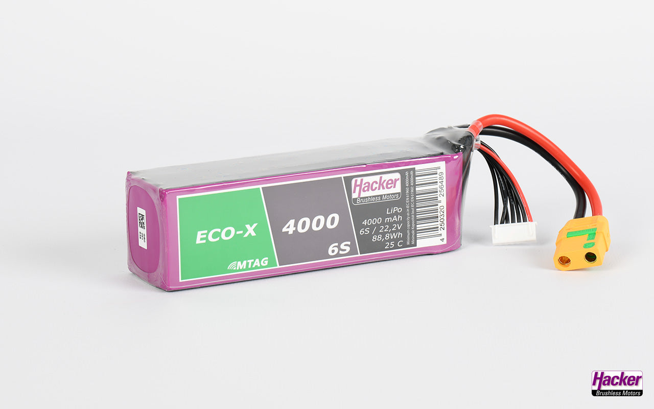 LiPo-Akku TF ECO-X MTAG, 6S/4000mAh, 22.2V, 25C, Hacker, 140x43x42mm, 506g