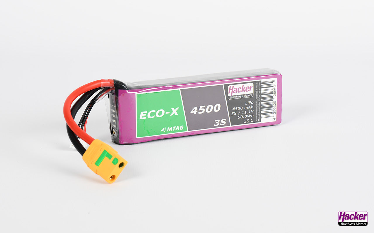 LiPo-Akku TF ECO-X MTAG, 3S/4500mAh, 11.1V, 25C, Hacker, 140x43x25mm, 327g