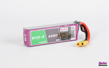 LiPo-Akku TF ECO-X MTAG, 4S/4500mAh, 14.8V, 25C, Hacker, 140x43x32mm, 427g