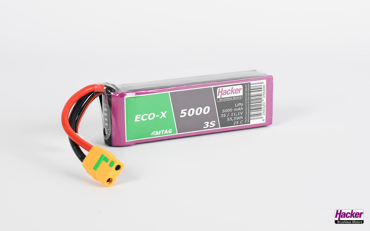 LiPo-Akku TF ECO-X MTAG, 3S/5000mAh, 11.1V, 25C, Hacker, 142x42x27mm, 352g