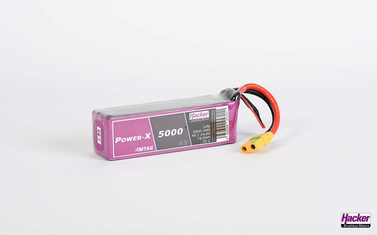 LiPo-Akku TF Power-X MTAG, 4S/5000mAh, 14.8V, 35C, Hacker, 140x43x41, 519g