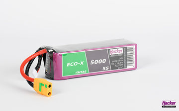 LiPo-Akku TF ECO-X MTAG, 5S/5000mAh, 18.5V, 25C, Hacker, 142x42x44mm, 560g
