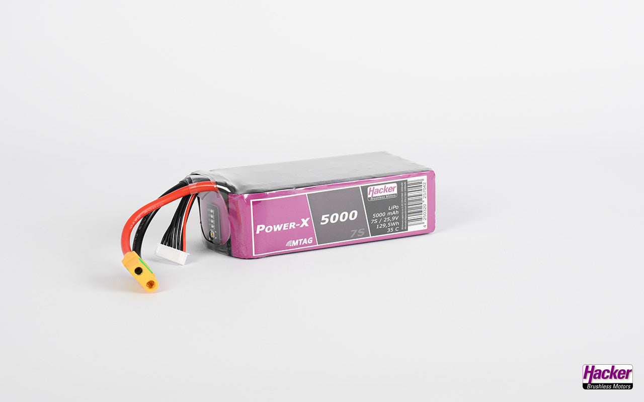 LiPo-Akku TF Power-X MTAG, 7S/5000mAh, 25.9V, 35C, Hacker, 142x43x70, 912g