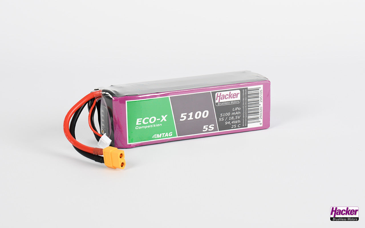 LiPo-Akku TF ECO-X COMP. 5S/5100mAh, 18.5V, 20C, Hacker, 142x42x42mm, 535g
