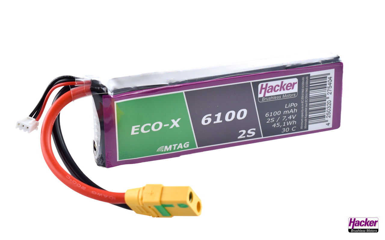 LiPo-Akku TF ECO-X MTAG, 2S/6100mAh, 7.4V, 30C Dauer, Hacker # 96100231