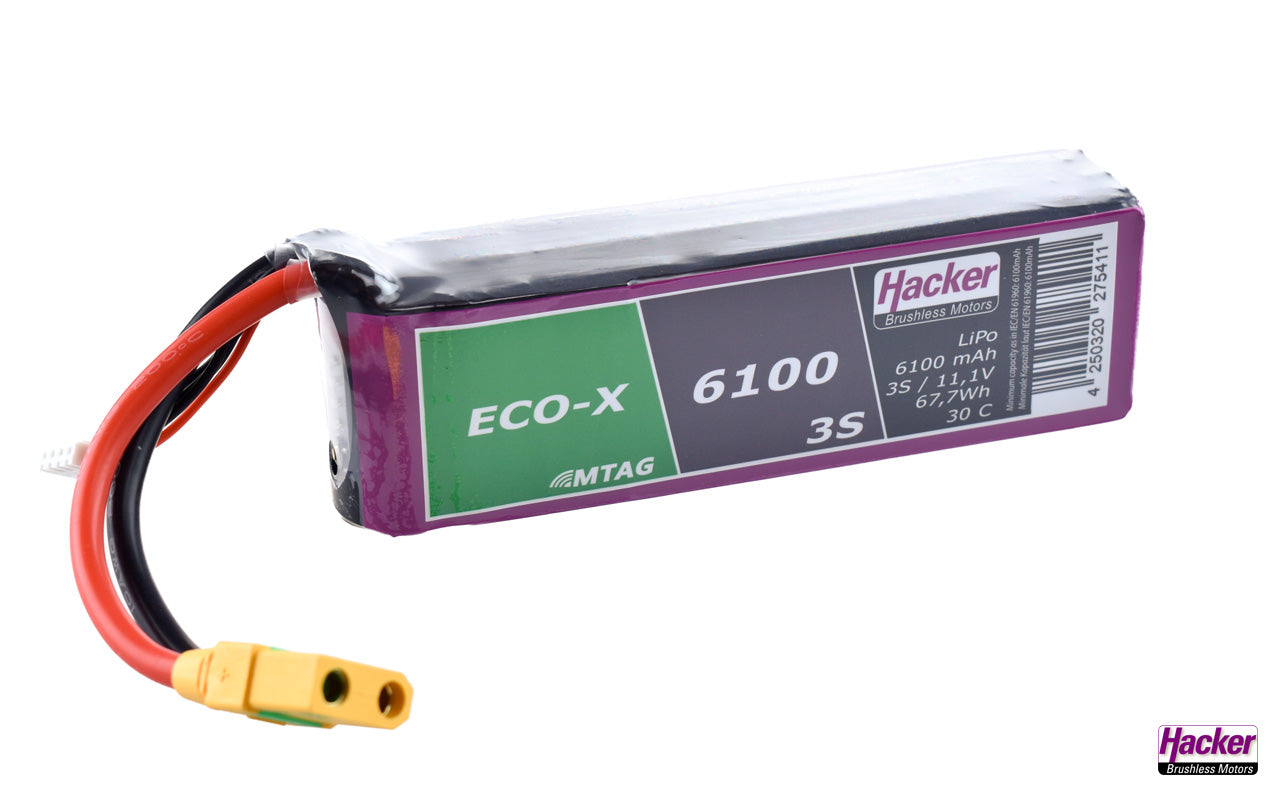 LiPo-Akku TF ECO-X MTAG, 3S/6100mAh, 11.1V, 30C Dauer, Hacker # 96100331