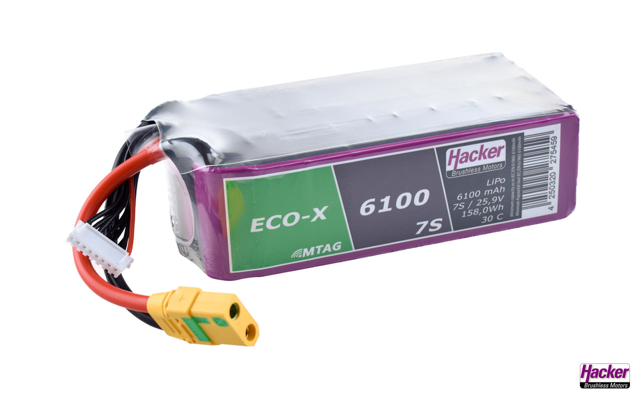 LiPo-Akku TF ECO-X MTAG, 7S/6100mAh, 25.9V, 30C Dauer, Hacker # 96100731